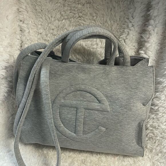 UGG X Telfar Classic Gray Fleece medium Tote /shoulder Bag - Picture 2 of 16